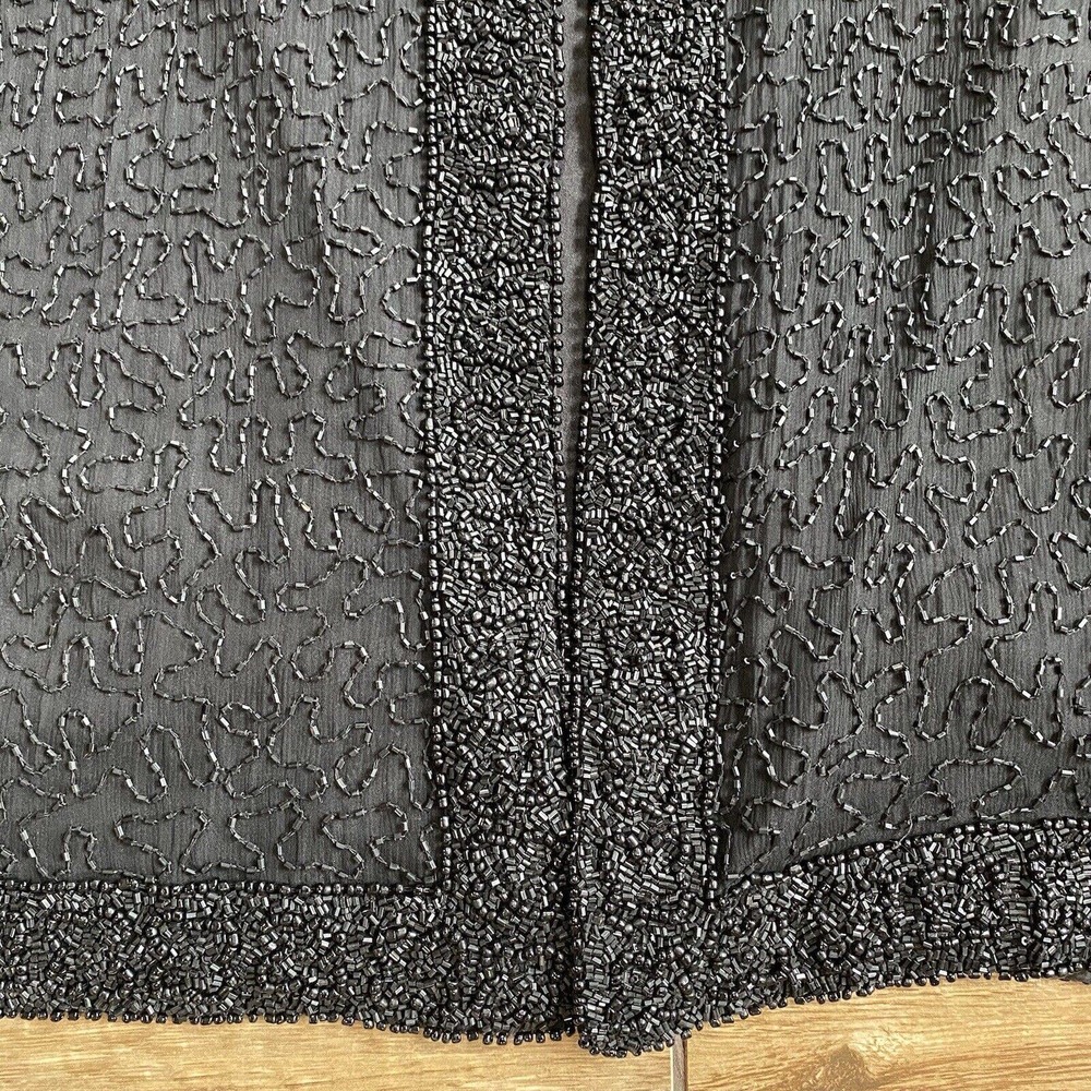 Laurence Kazar Beaded Silk Blazer Cocktail Jacket - Picture 8 of 9